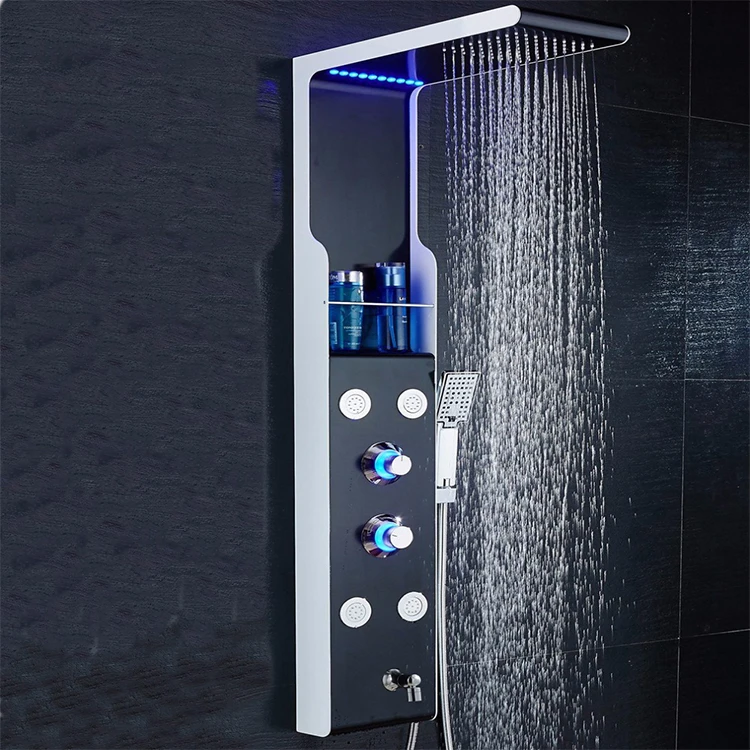 Оптовая цена, компьютеризированная термостатическая светодиодная душевая панель