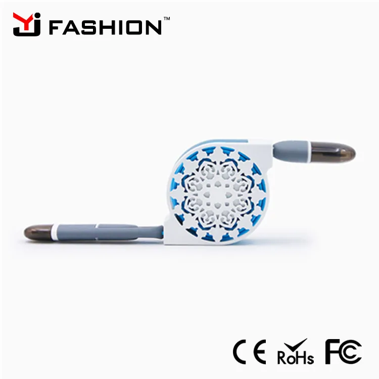 Четыре ядра 2 в 1 Полые резные цветок выдвижной miscro usb данных зарядный кабель с двумя присоединенными интерфейсы