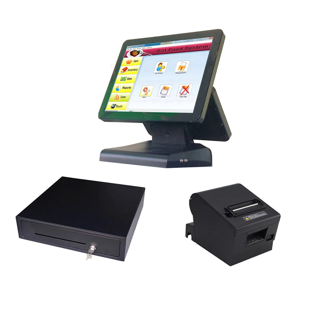 Дешевый 15 дюймовый POS машины цена / сенсорный экран POS систем/ POS стол для розничных программного обеспечение POS1619