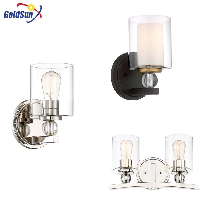 GLASS RETRO INDOOR LIGHTING WALL SCONCE NEW DESIGN LAMP WALL MOUNTED HOTEL VANITY LIGHT FIXTURES