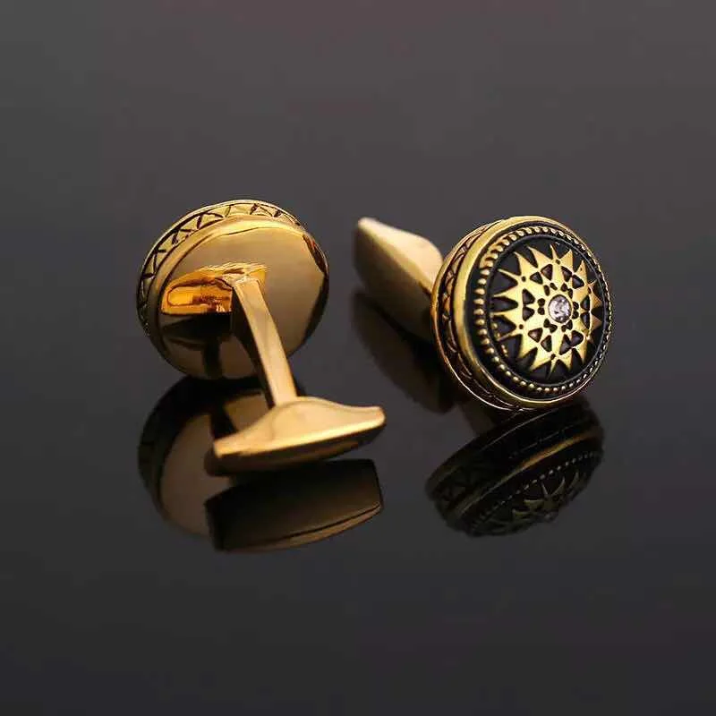 antique gold dotted cufflinks