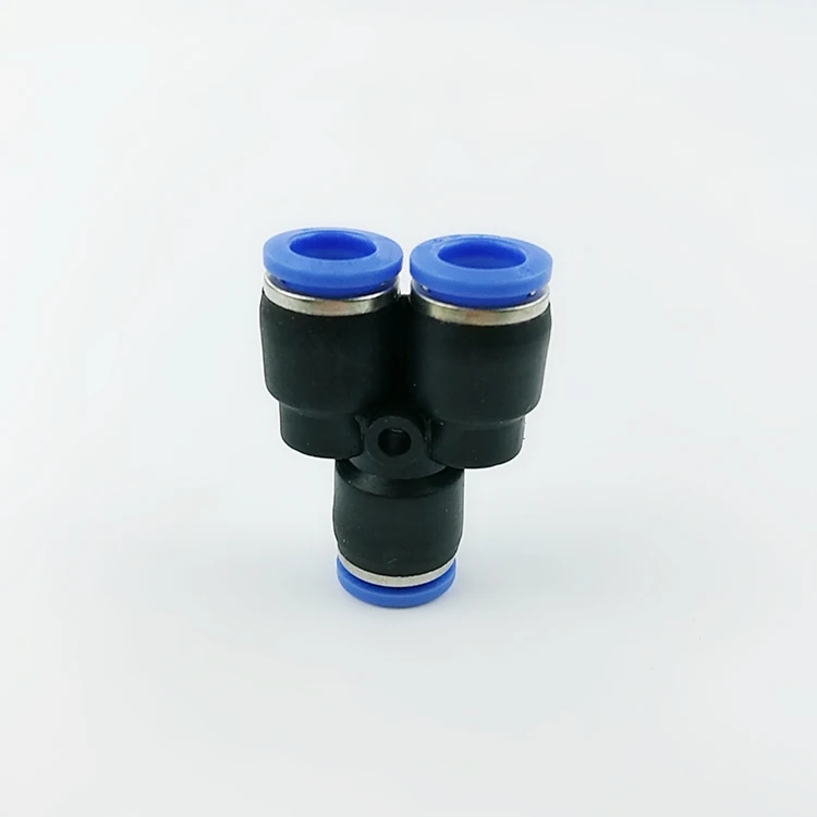 Pneumatic one touch union plastic Y branch pipe fitting hose connector