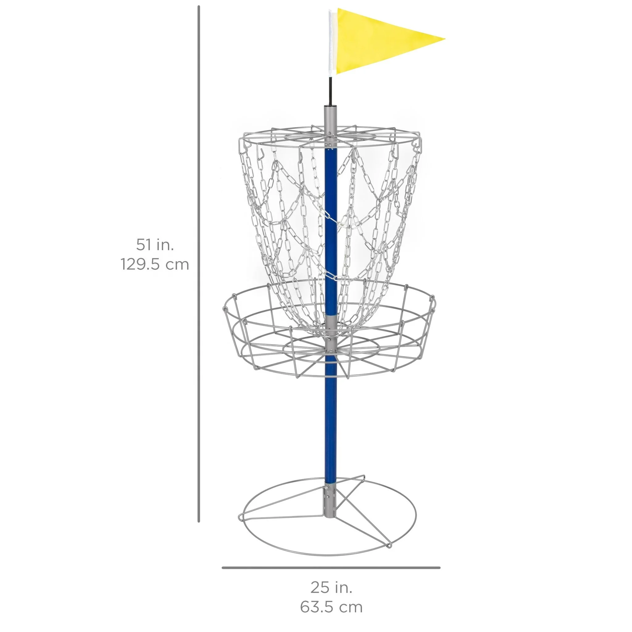 Cross chain design disc golf basket