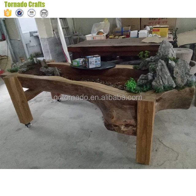 Деревянный коричневый стол для приемов из стекловолокна, искусственный роккейный фонтан