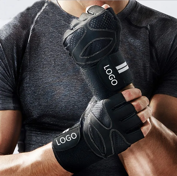 Hot Sale Custom Gym Workout Gloves Wrist Straps Padded Weight Lifting Gloves half finger weight lifting gloves