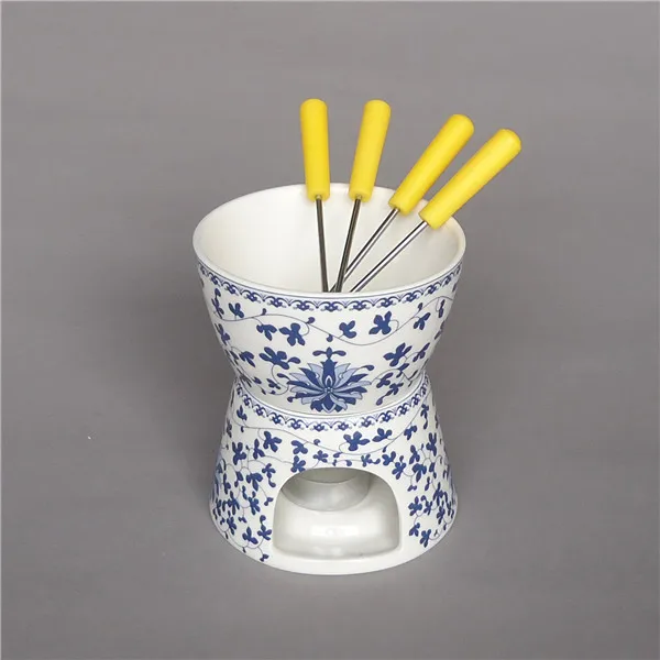 Customized cookware novelty table mini cheap european ceramic fondue set