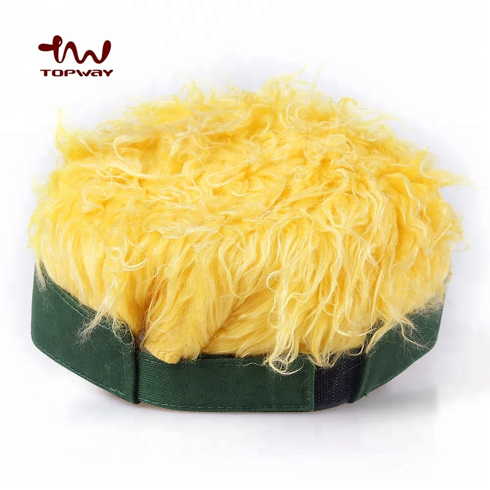 Custom Funny Hairy Sun Visor Cap and Hat with Hairpiece Custom Logo Outdoor Activities 20-25 Days TW-SVS-007 Embroidered Polybag