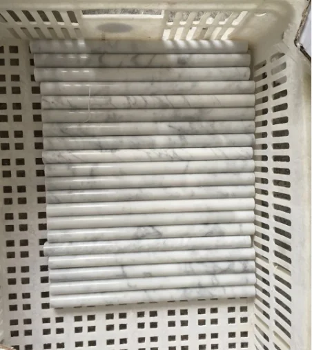 Carrara white marble pencil trimming