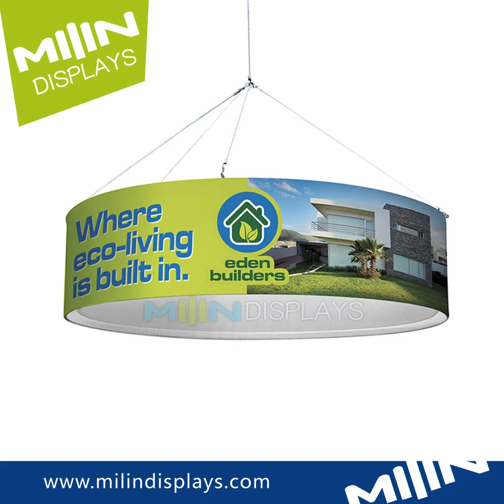 Trade show exhibition ceiling hanging banner flutter tension fabric up banner for promotion exhibition