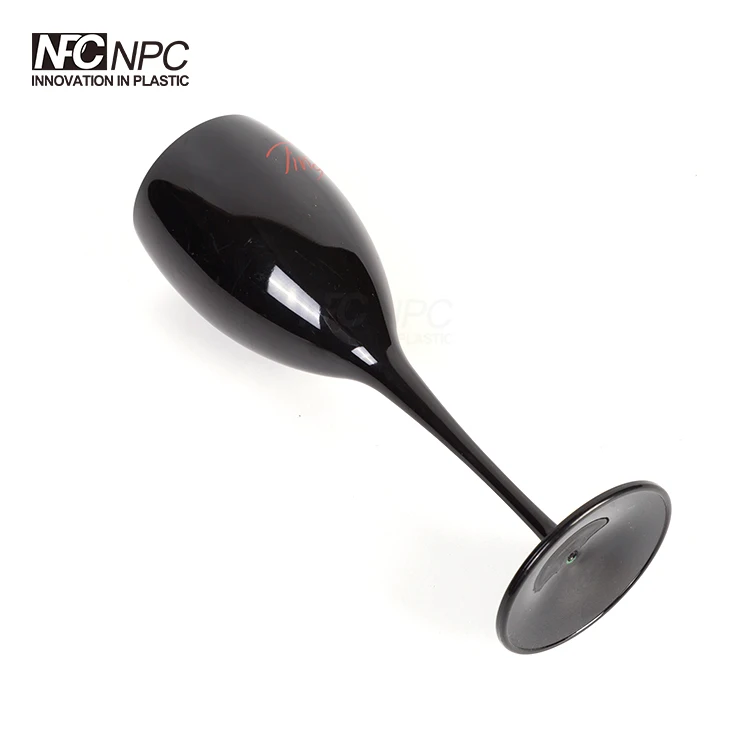 Black Polycarbonate Plastic Champagne Glasses Flutes For Party&events