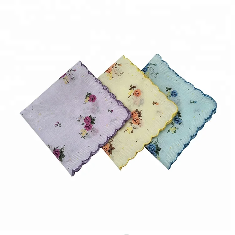Индивидуальный Женский мини-шарф с зубчатыми краями тканевый парфюмерный носовой платок для