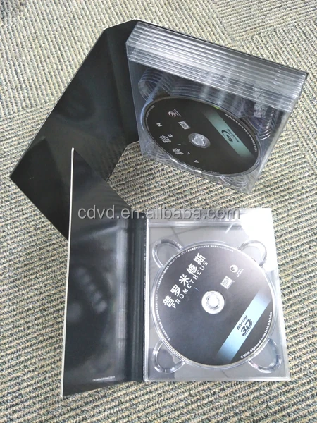 large double black and clear cd try 4-CD digipak cd disk replication and printing