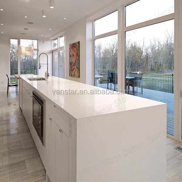 Fast Delivery Solid Surface Quartz Galaxy White Kitchen Countertops