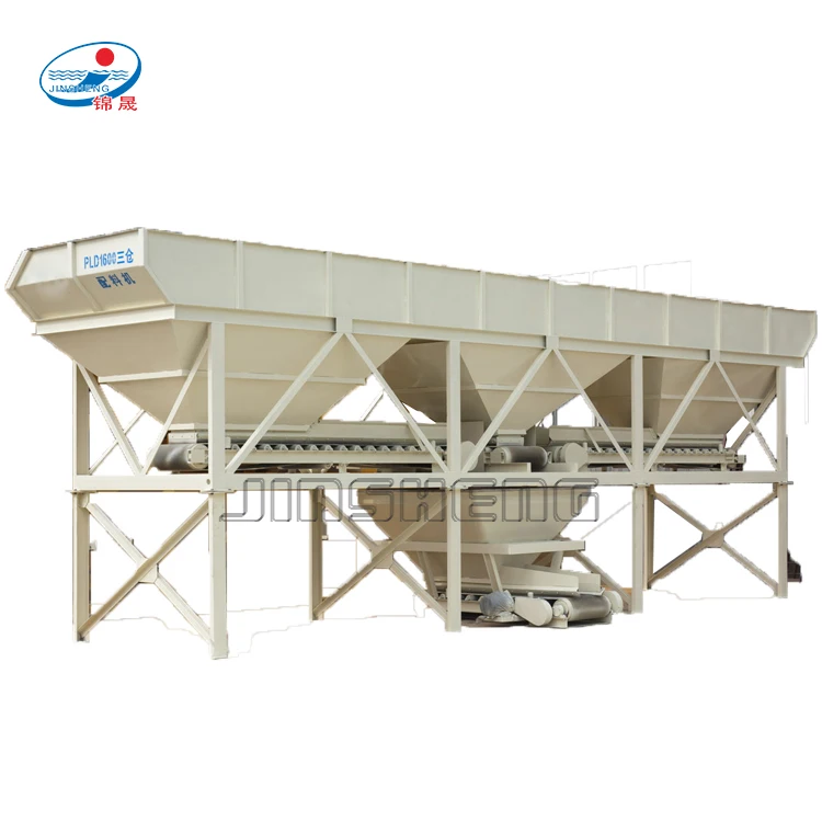 3 bins aggregate mixed soil batch machine used for concrete batcher plant