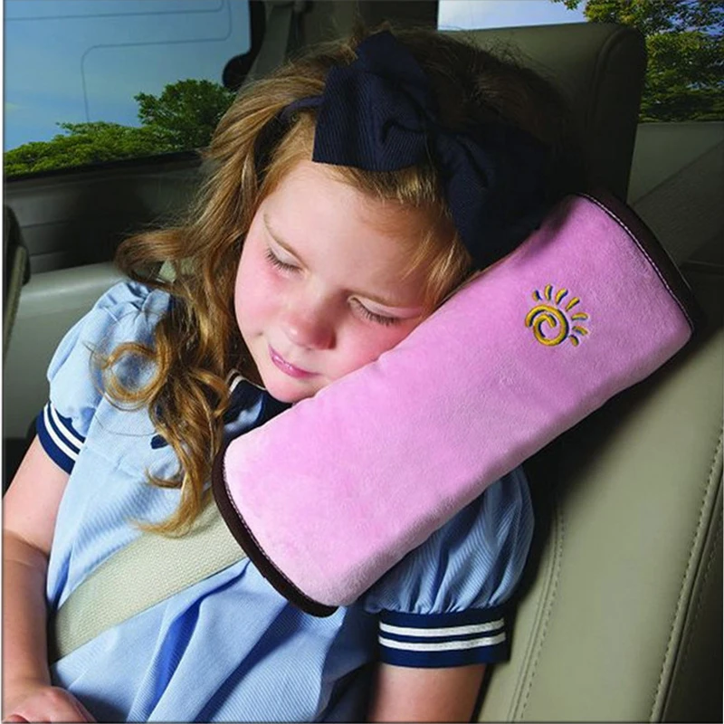 Safety Belt Protector Cushion,Plush Soft Auto Seat Belt Strap Cover Headrest Neck Support for Children Baby Adult