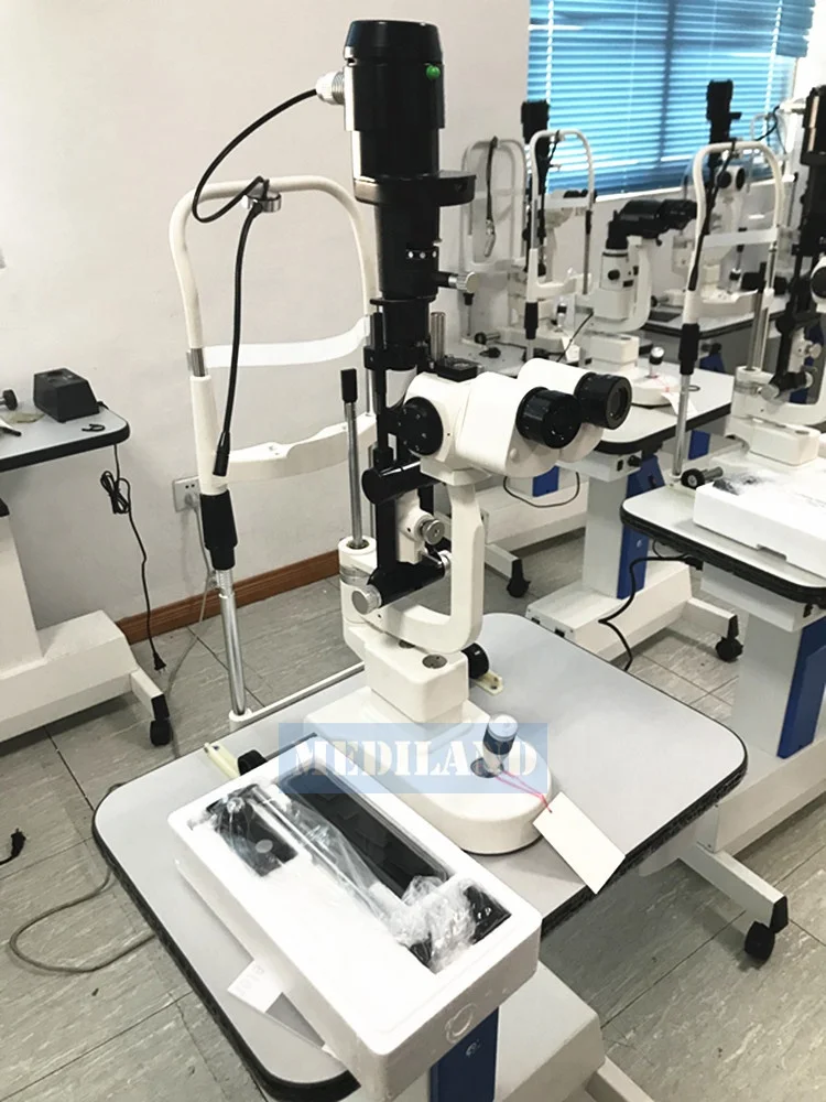 Best selling ML-SL5D Drum 5 Mag. Tower type Slit lamp Halogen and  LED light source is for choice can be upgraded to digital one