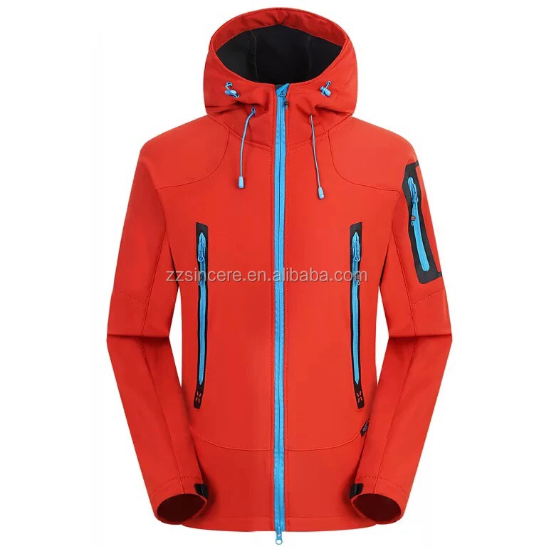 Wholesale customizable logo softshell windproof waterproof jacket hood fleece jacket