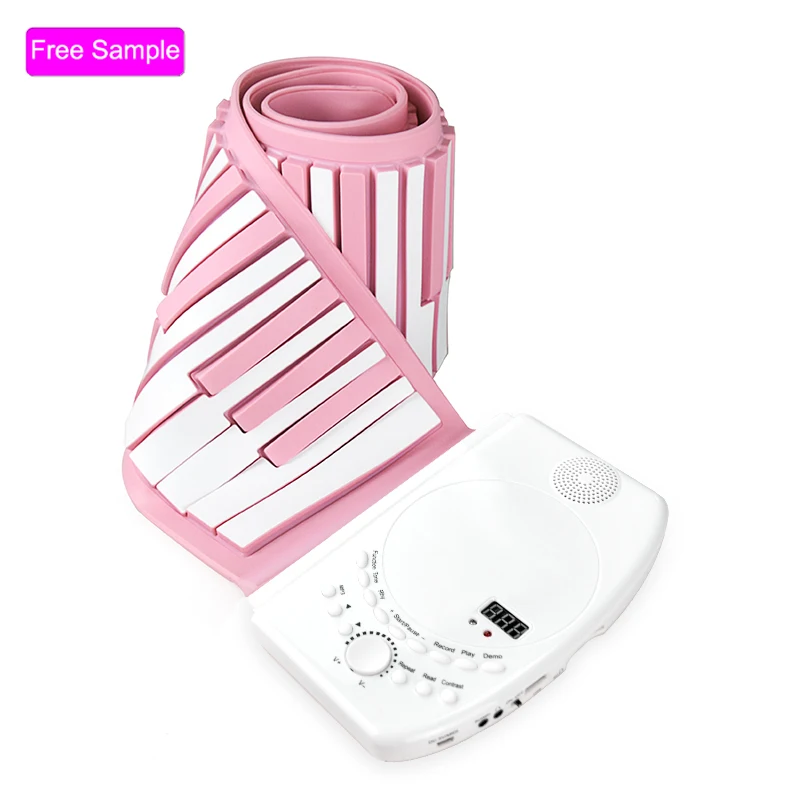 Pink silicone hand roll up Piano MIDI  keyboard piano 88 keys musical keyboard