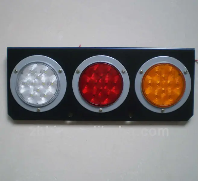 Amber red clear trailer led combination tail light 4 inch
