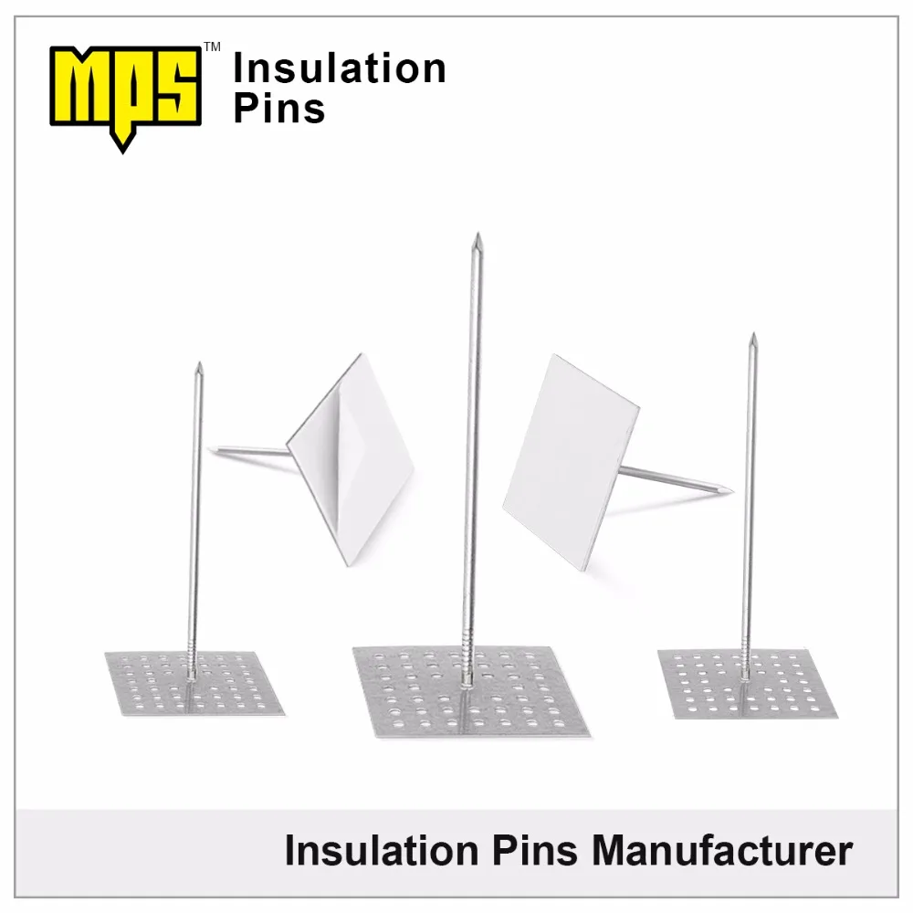 OEM Glass Wool Pin Aluminum Galvanized Sheet HVAC Industry System Self Adhesive Perforated Base Insulation Pins