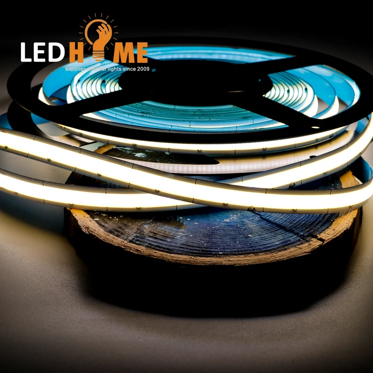 180 градусов большой угол обзора высокая яркость 24 В светодиодов/метр гибкая безточечная Светодиодная лента COB