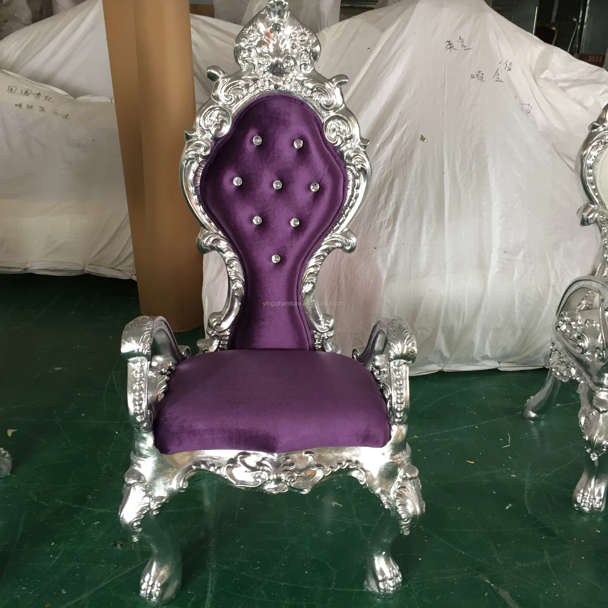 
New Design Velvet Wedding Chair Royal Chairs for sale 