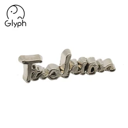 Custom metal logo brand label plate for handbag