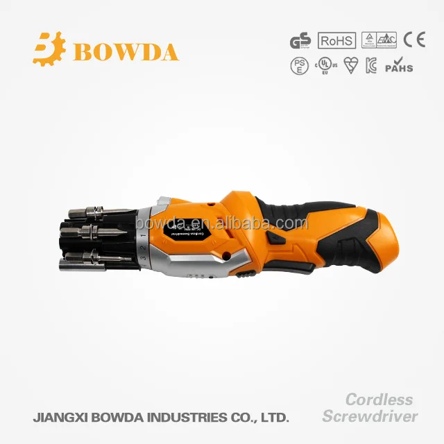 
3.6V Cordless Electric Rechargeable Screwdriver Kit with 6pcs Bits Magnetic Bit Holder 