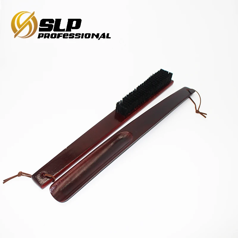 
15 inches wooden shoe horn and brush set 