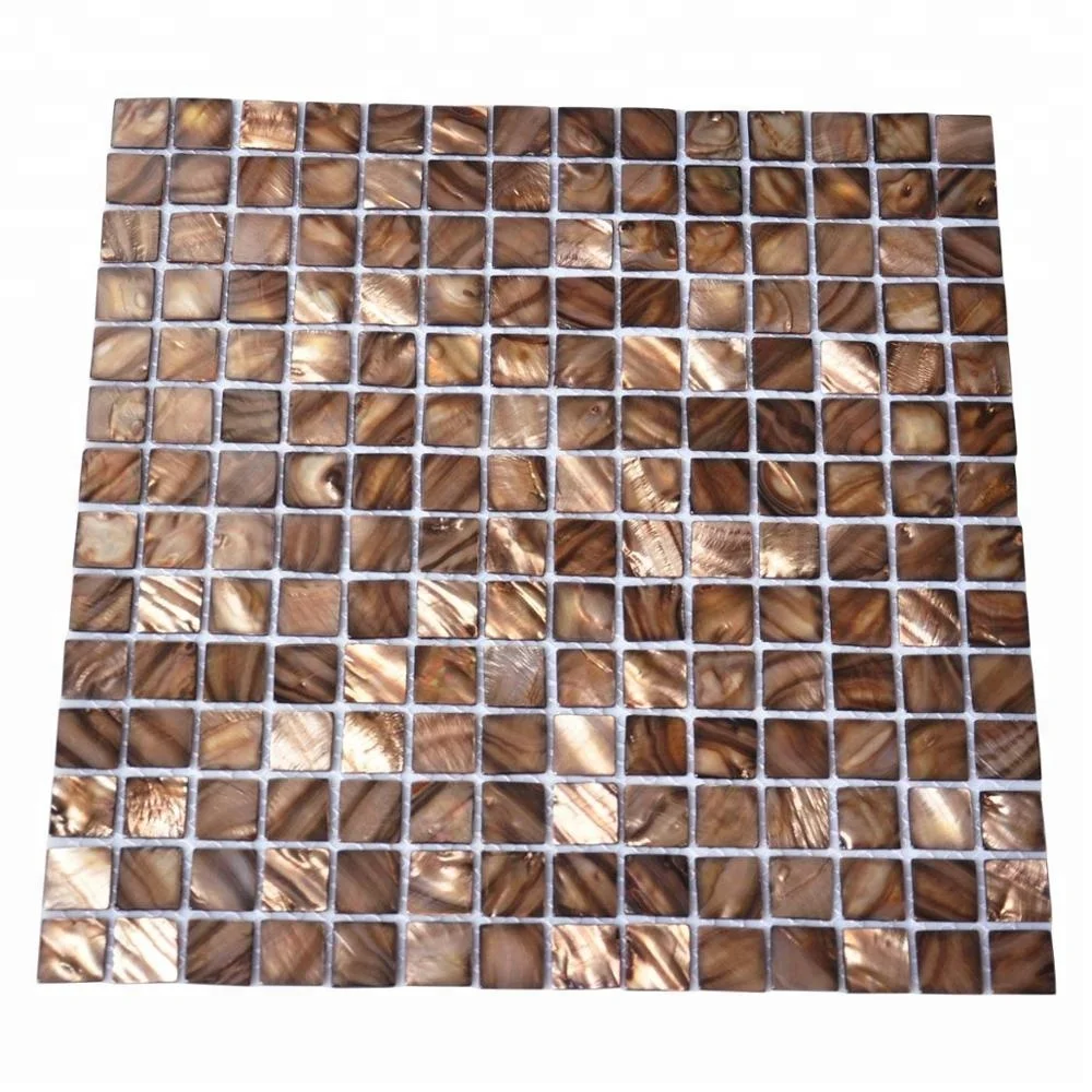 Decorstone24 натуральная коричневая Морская раковина, мозаичная настенная плитка, квадратная плитка 12x12 дюймов