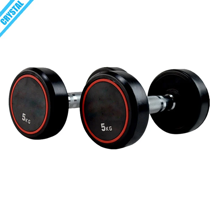 SJ-223-3 Factory directly sale fitness gym equipment round rubber dumbbells weight set