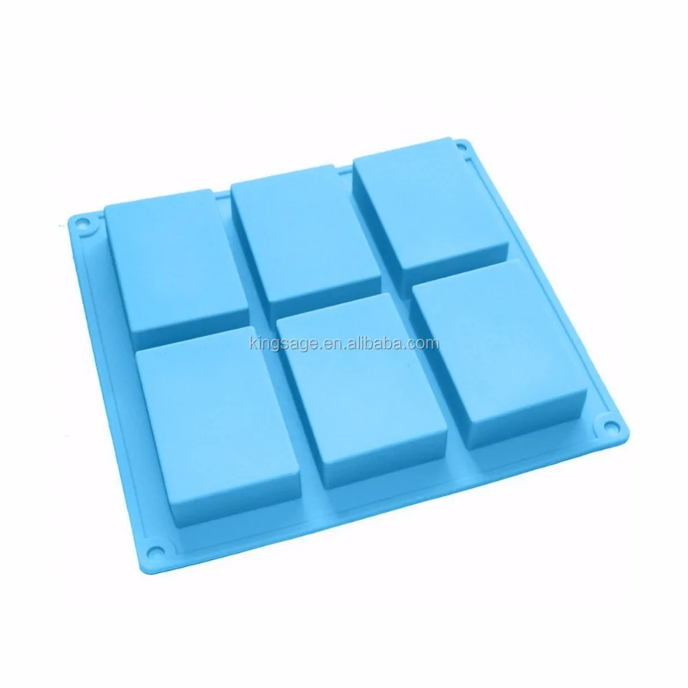 hot sale 6 Cavities Rectangle Silicone Soap Molds, Baking Mold Cake Pan, Biscuit Chocolate Mold