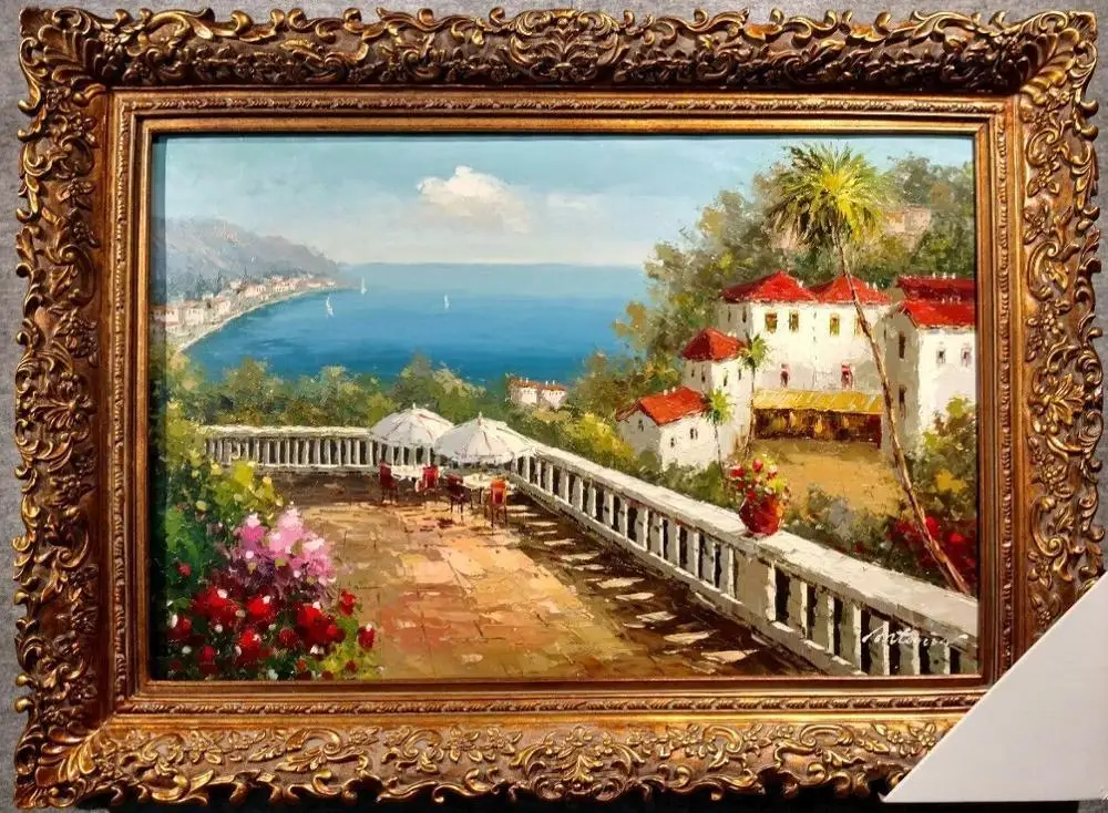 Fine Picture Frame antique Gold Ornate photo museum Oil Painting Wood