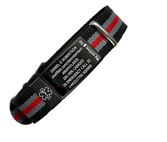 Custom Logo Name Engraved Blank Metal Clasp Nylon Bracelet