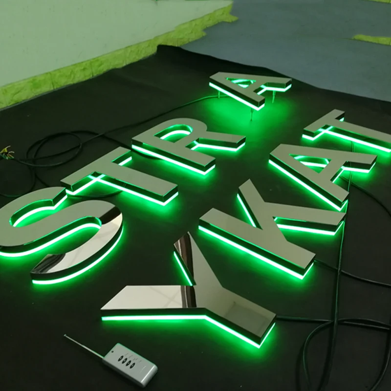 Outdoor advertising big channel rgb changeable led letters 3d sign /used lighted sign letters