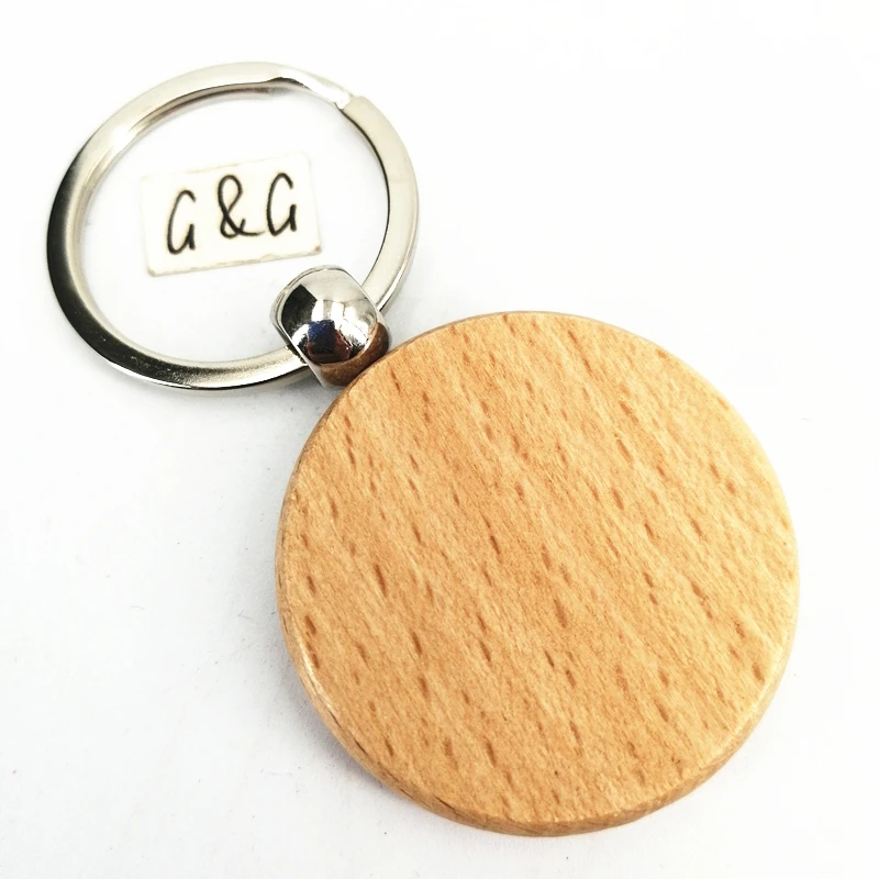 Wholesale Factory Custom Logo Circular Wooden Keychain