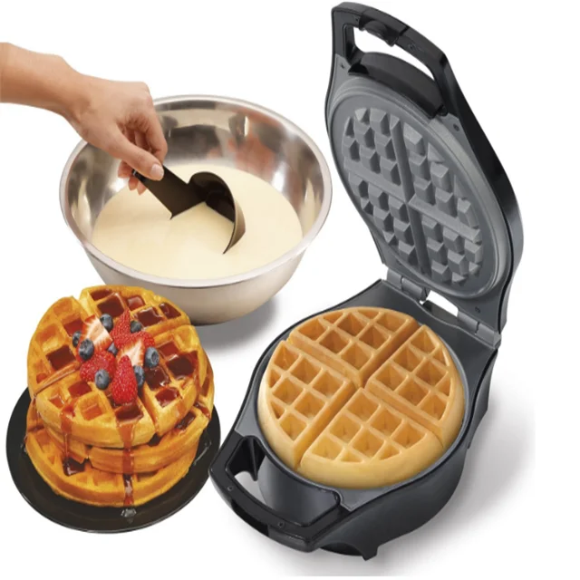 stainless steel housing commercial Rotary waffle stick maker bread crepe maker pancake for home using