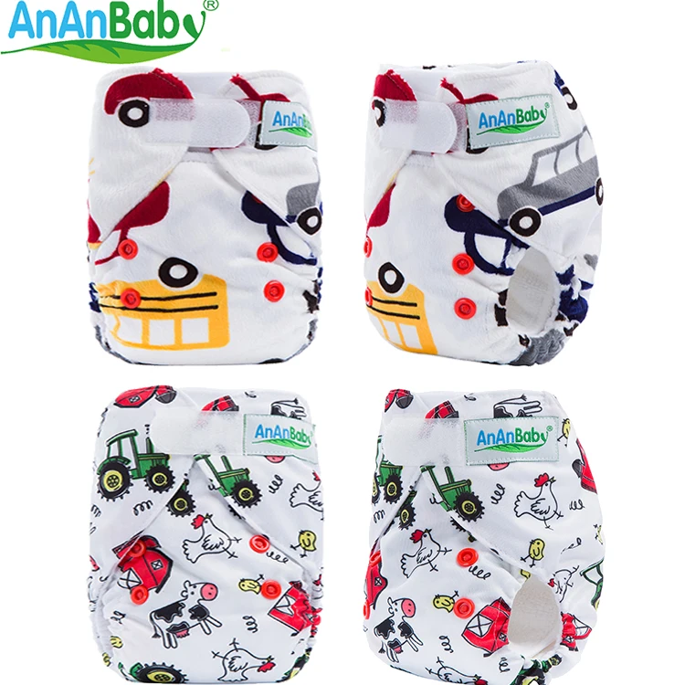 
Ananbaby Adjustable Cotton Cloth Nappies printed Cloth Diapers Newborn Baby Cloth Nappy 