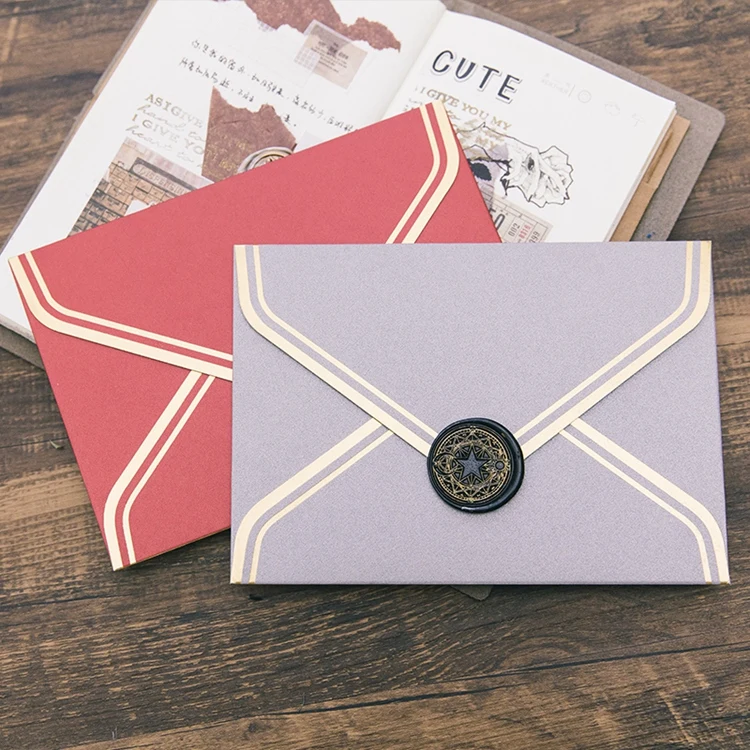 
seal wax custom paper gift envelope wedding invitations 