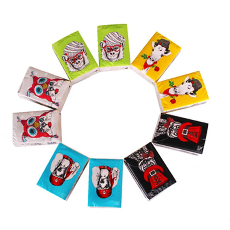 Food grade natural bamboo pocket facial tissue Healthy handkerchief paper mini tissue packs