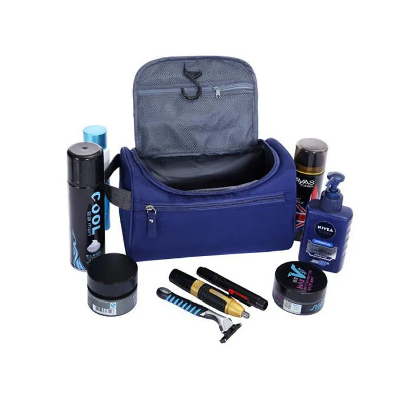 Popular Black Hanging Waterproof Travel Men Toiletry Bag With Hook and Handle and Portable