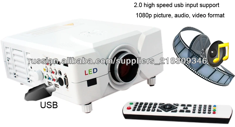 продаж! HD 1080P поддержки проектор 3D фильмы