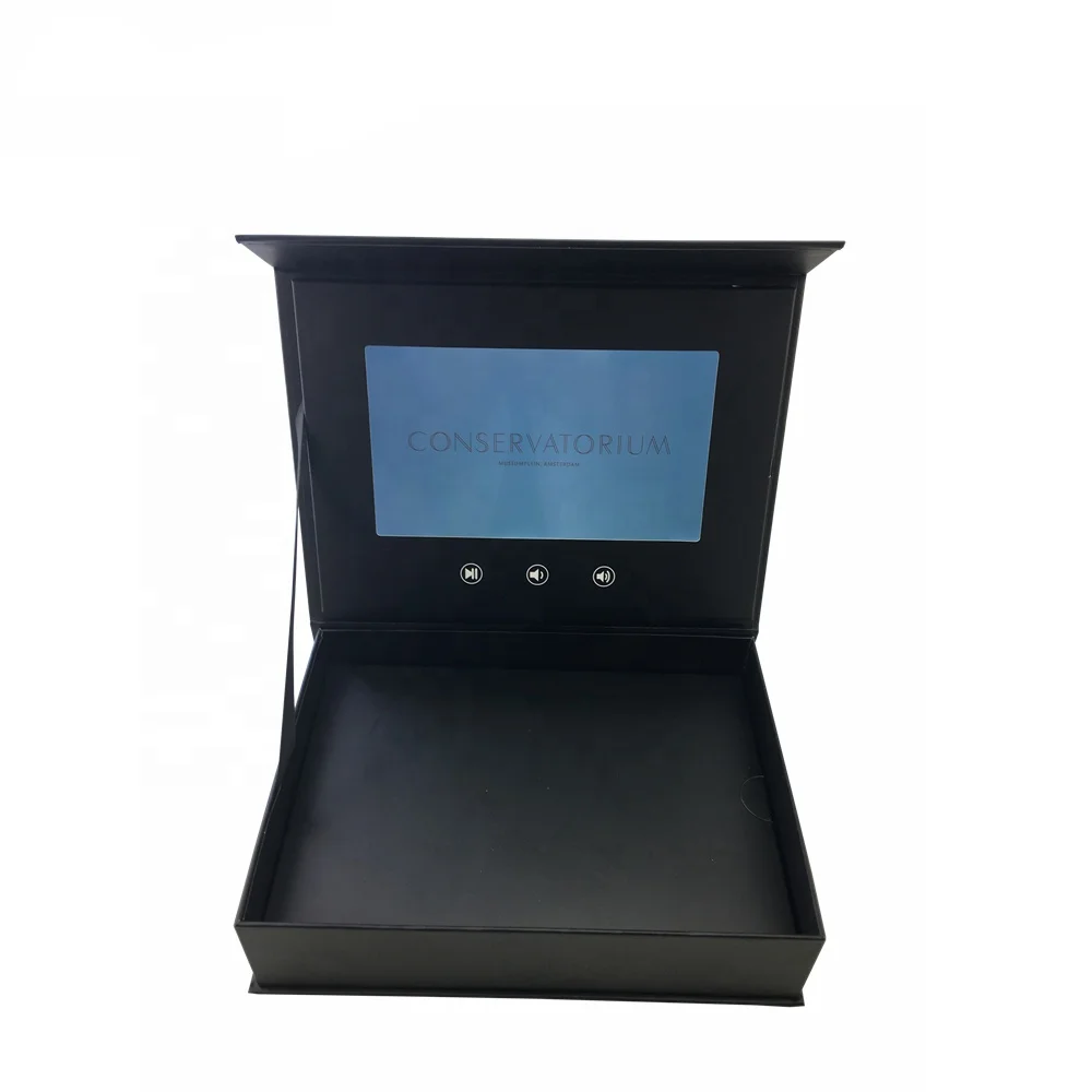 
Luxurious 7.0 Inch Black Video Packing Box For Company Advertising 
