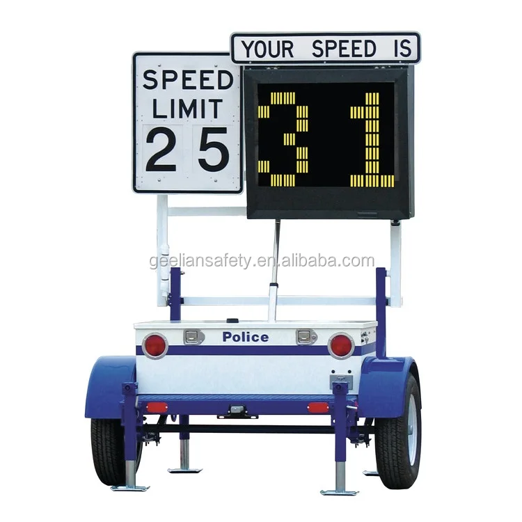 Portable Police Radar High Speed Limit Traffic Signs Control Trailers