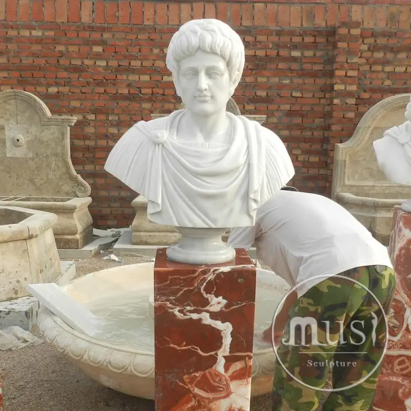 Large Outdoor Sculptures Stone Carving Greek Bust Statue
