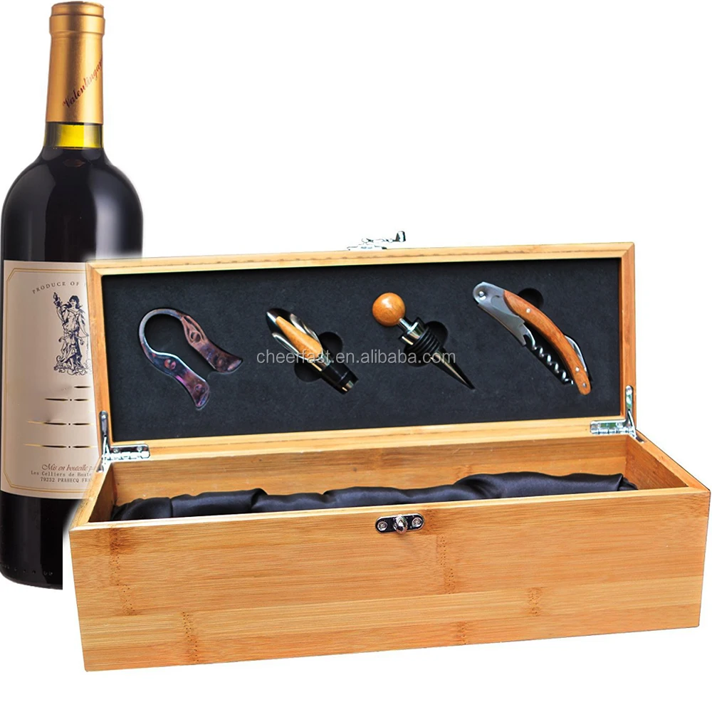 Рождественские лучшие подарки Бамбуковая деревянная коробка для вина упаковка