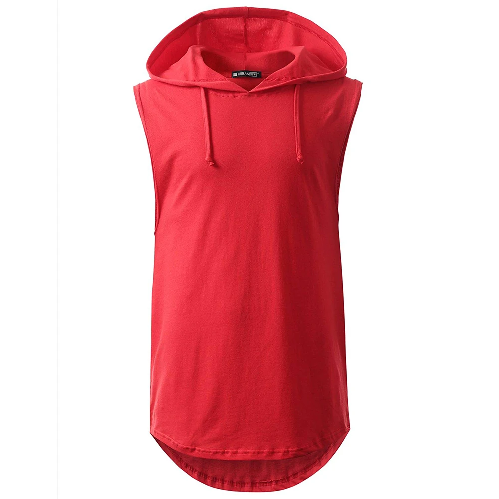 
Mens Hipster Hip Hop Hoodie Mens Longline Pullover Hoodies Sleeveless Hoodie Shirt 