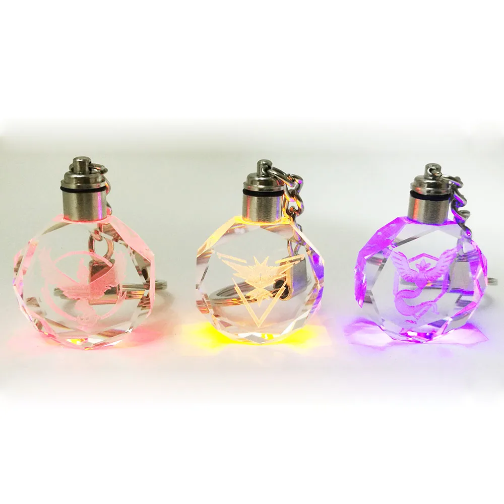 custom 3d laser engraving sublimation photo  led light crystal glass keychain