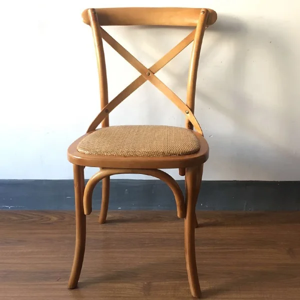 
Natural Color Birch Wood Cross Back Chair 