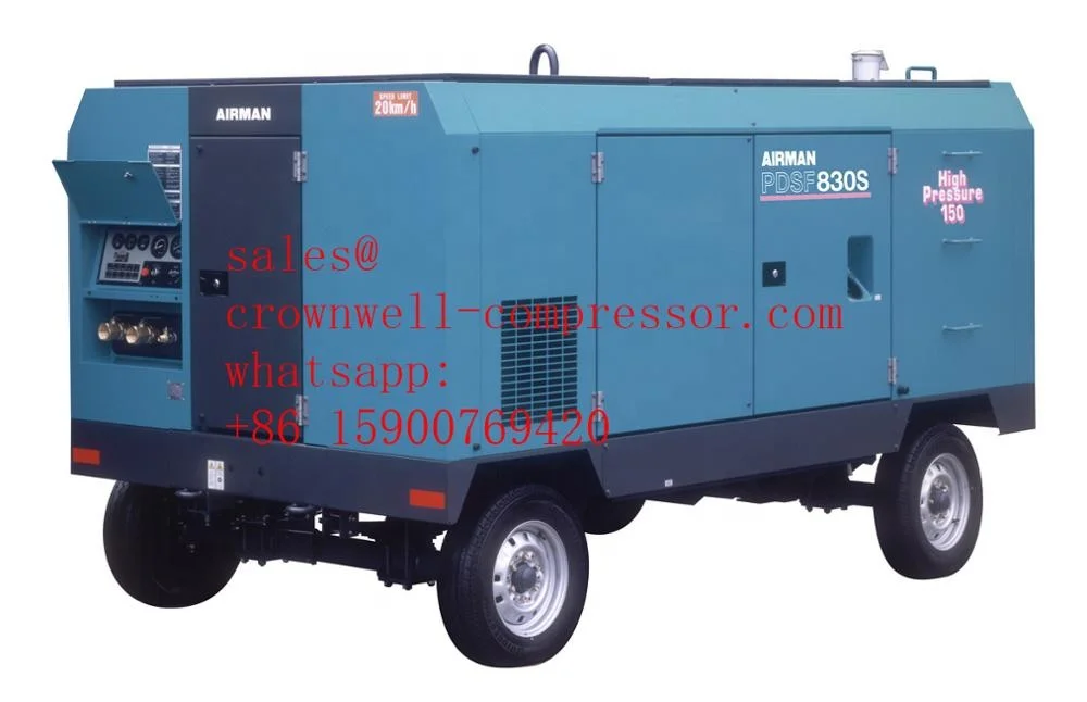PDSF920S-4B3 AIRMAN portable screw compressor Trailer High Pressure series ENGINE MITSUBISHI
